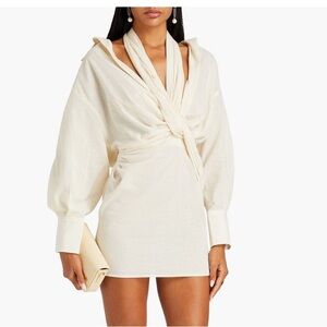 Jacquemus Agui draped cotton mini dress